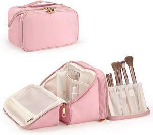 Waterproof <b>Brush</b> <b>Holders</b> Large Capacity Cosmetic Organizer Travel <b>Makeup</b> Bag for Women - Product Image 3