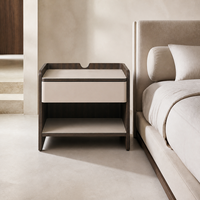 Table de chevet en bois massif fumé, durable, avec rangement, meuble de chambre moderne pour hôtel et appartement