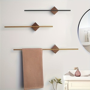 Moderno <span class=keywords><strong>Toallero</strong></span> <span class=keywords><strong>de</strong></span> Madera <span class=keywords><strong>de</strong></span> Nogal <span class=keywords><strong>de</strong></span> un Solo Poste para Baño, <span class=keywords><strong>Sin</strong></span> Necesidad <span class=keywords><strong>de</strong></span> Perforar <span class=keywords><strong>Agujeros</strong></span> - Product Image 1