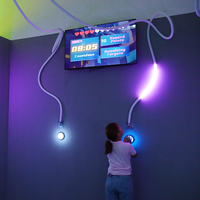 Système de jeu interactif d'intérieur avec surface en PVC, mur à boutons LED RGB à pression, jeu de flash pour maison de jeu