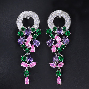 Bijoux <span class=keywords><strong>fantaisie</strong></span> de mode, couleur argent, belles boucles <span class=keywords><strong>d</strong></span>'oreilles longues pendantes pour femmes - Product Image 1