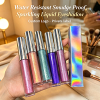 Fard à paupières liquide haute pigmentation longue tenue sans logo, 5 couleurs, fard à paupières liquide extrêmement brillant, maquillage pour les yeux, marque privée