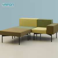 Ensemble canapé modulaire moderne en tissu sans accoudoir pour le bureau, l'hôtel, l'école et les espaces publics