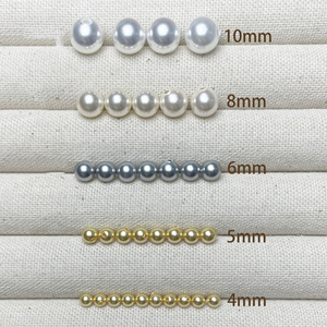 Perlas Sueltas Redondas Blancas, Rosas y Grises de 4mm-16mm, de Primera Calidad, con Medio Orificio, para la Fabricación de Joyas, Pendientes y Colgantes - Product Image 5