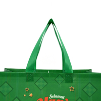 Sacs fourre-tout tissés en PP de taille moyenne personnalisables Sacs à provisions recyclables à double poignée stratifiés en vrac avec logo