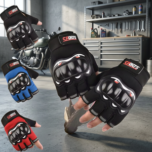Guantes de Motociclismo de Medio Dedo para Verano, Transpirables, de Poliéster, con Cierre de Hebilla, Unisex, para Uso en Exteriores, Venta al Por Mayor de Fábrica - Product Image 2