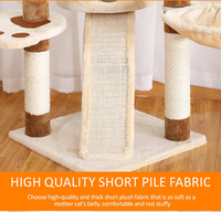 Arbre à chat multi-niveaux gris clair de 54 pouces, écologique, pour intérieur, avec 2 niches, centre d'activités en carton, griffoir