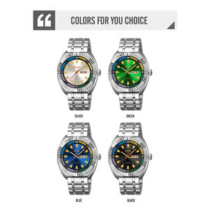 Reloj cronógrafo redondo para hombre, reloj de pulsera de lujo de acero inoxidable, reloj de cuarzo resistente al agua 30M - Product Image 3