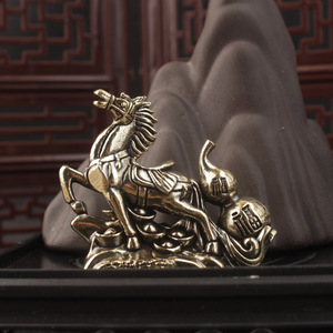 Adorno de caballo de latón, figura de la fortuna, decoración de mesa, regalo de inauguración de casa, 1 unidad - Product Image 1