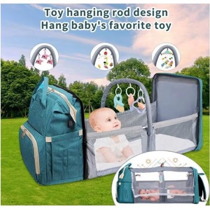 Sac à langer de luxe pliable grande capacité avec station de change intégrée, sac à dos pour bébé et maman - Échantillon gratuit - Product Image 6