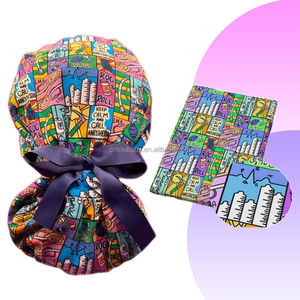 Chapeau de chirurgien avec doublure en satin, imprimé de dessins animés personnalisés, chapeau de chirurgien unisexe doublé de satin, imprimé de personnages - Product Image 1