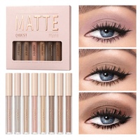 Fard à paupières liquide mat, effet brumeux, tons terreux nude, maquillage double usage yeux et joues, longue tenue, ensemble de cosmétiques pour le visage et les yeux