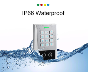 Control de acceso de relé dual impermeable independiente 12-28V AC/DC 13,56 MHz lector de teclado de tarjeta de código de proximidad Control de acceso de dos puertas - Product Image 2