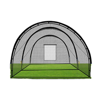 Filet de cage de baseball de qualité supérieure 22x12x8 pieds, cage de frappe portable pour baseball et softball avec porte à fermeture éclair pour l'entraînement au frappeur