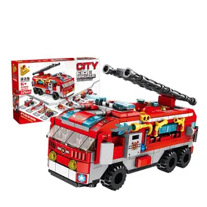 Panlos 633016 12 In 1 Diy Bouwstenen Speelgoed Voor Kids Brandweer Auto Kinderen Intelligentie