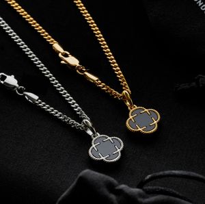 Inspire joyería de acero inoxidable para hombre, venta al por mayor, collar con colgante de piedra negra de trébol de ónix hipoalergénico de lujo para regalo de fiesta - Product Image 3