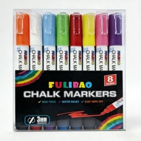 Marqueur à craie liquide certifié à pointe ronde fine de 3 mm, faible odeur, effaçable à l'eau, 8 couleurs, pour marquage - Prix usine