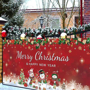 علم معلق جديد بتصميم مخصص للأماكن الخارجية ، حجم كبير ، عيد ميلاد سعيد ، راية باب جراج بشرفة عيد الميلاد من جانب واحد للزينة - Product Image 5