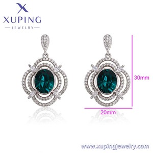 Joyería XUPING 93892, gran oferta, pendientes de cristal multicolor, pendientes creativos de color dorado chapados en platino simples a la moda para mujer - Product Image 2
