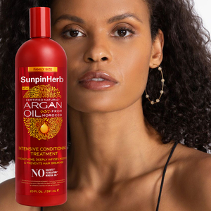Crème de Nature, traitement revitalisant intensif à l'huile d'argan naturelle pour les types de cheveux secs, abîmés, rêches et bouclés - Product Image 1