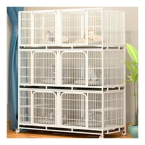 Indoor Durable Cat House Dog Kennel Three Layer Pet Cage Home Use Pet Fence Large Space For Cats Dogs