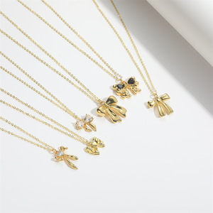 Easywin CC024 Collana con Catena a Maglie e Fiocco in Cristallo Placcato Oro, Stile Romantico Spagnolo, <span class=keywords><strong>Regalo</strong></span> per Mamma e Fidanzate per <span class=keywords><strong>Anniversario</strong></span> - Product Image 2