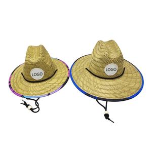 Sombrero de Paja de <span class=keywords><strong>Playa</strong></span> Personalizado de Alta Calidad, Ala Ancha, para Verano, <span class=keywords><strong>Playa</strong></span>, Césped, Paja, Surf, para Venta al por Mayor - Product Image 5