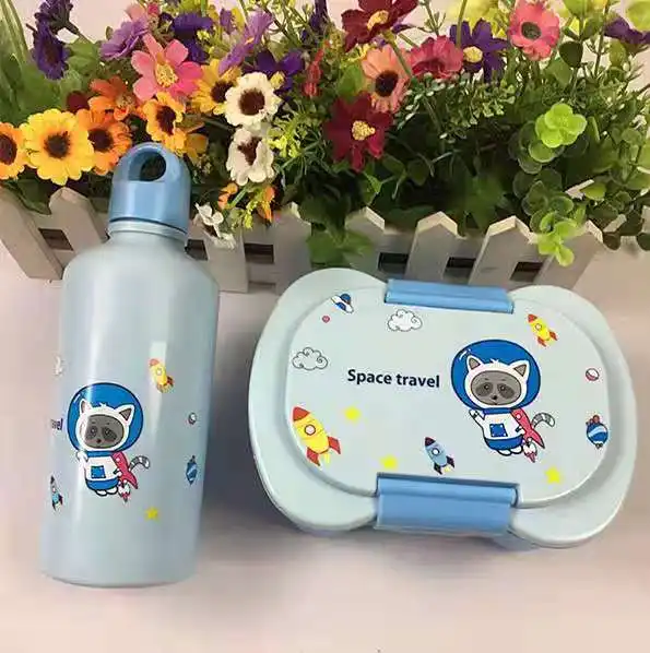 VENTA CALIENTE Kawaii Bento Lunch Box Botella de agua para niños Niñas Niños Escuela Kindergarten Mini Snack Sandwich Contenedor de comida