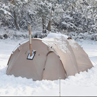 Tente tunnel d'hiver ignifuge double couche de haute qualité avec cheminée, 2000-3000mm, imperméable, coupe-vent, portable pour le camping