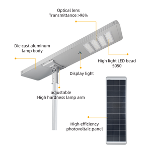 Farola Solar Exterior Todo en Uno de Alta Calidad Moderna, Iluminación LED Inteligente para Ciudades, para Carreteras, IP65, Fuente de Alimentación SMD 348-3, Solar Le - Product Image 5