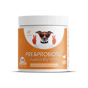 OEMプライベートラベルサプリメントペット栄養プロバイオティクスは猫と犬のための健康サプリメントを噛む免疫と健康