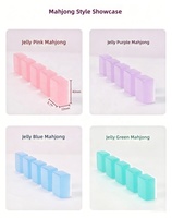 Jeu de Mahjong Américain en Acrylique Rose Translucide Effet Gelée - Design Semi-Transparent Élégant, Tuiles Premium, Idéal pour un Cadeau Stylé