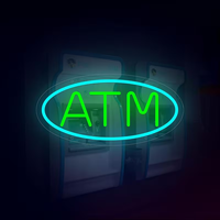 Enseigne néon LED ATM, éclairage extérieur étanche en silicone, panneau mural suspendu pour la décoration de vitrine de banque commerciale