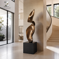 Sculpture abstraite contemporaine en bronze, statue d'art métallique personnalisée pour hall d'hôtel, villa, intérieur de galerie, décoration
