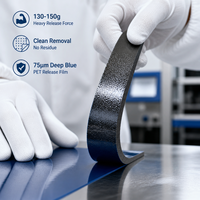 Film de support PET bleu foncé 75µm 130-150g/in pour ruban adhésif silicone, découpe de joints et laminage industriel - Stock de commande annulée