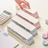 Boîte de rangement de table en plastique dessin animé porte-crayon mignon Kawaii grande capacité pochette stationnaire boîte pour enfants fabricant école fille