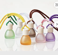 Diffuseur de voiture suspendu en verre givré de 11 ml avec bouchon en bois pour huile essentielle et parfum