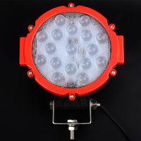 Feux de travail LED 7 pouces 51W Camions Noir Rouge Spot Faisceau large Feux de conduite Antibrouillard Nouveau Auto 4X4 Accessoires tout-terrain ATV Bateau 12V 24V