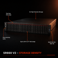 Serveur en rack Lenovo ThinkSystem SR660 V2 2U, double processeur Intel Xeon, prise en charge PCIe4.0, multi-GPU pour l'inférence IA, HPC, cloud