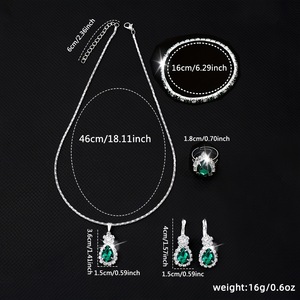 <span class=keywords><strong>6</strong></span> Ensembles de Vêtements pour Femmes : Montre à Quartz avec Cadran Vert et Bijoux en Forme de Goutte d'Eau - Éléments Élégants pour un Usage Quotidien N2603126 - Product Image 3