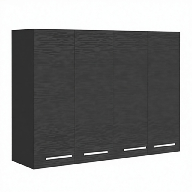 Custom Modern Black Kitchen Cabinets Ready to Assemble Wall Cabinet Set Engineered Wood Built-in Storage