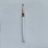 Pinceau à ongles professionnel de luxe avec logo personnalisé, manche métallique coudé, virole sertie, poils en nylon, pinceau 3D pour gel UV pour nail art