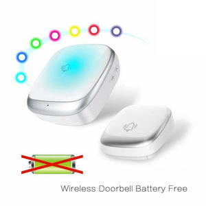 <span class=keywords><strong>Sonnette</strong></span> de porte <span class=keywords><strong>pour</strong></span> hommes âgés/sourds 7 couleurs clignotantes Plug-In Home Wireless Music Doorbell - Product Image 2
