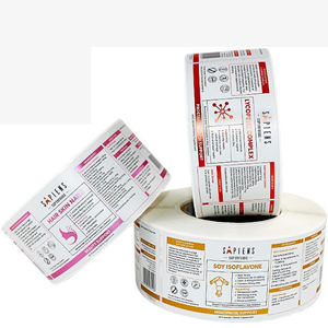 Bleu rouge rose jaune or estampage à chaud autocollants vitamine cosmétiques huile de poisson protéine poudre plastique personnalisé privé bouteille étiquettes - Product Image 5