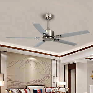 Lớn Retro thép không gỉ treo quạt cho phòng ăn phòng khách yên tĩnh điện Quạt trần ánh sáng không đèn thiết kế công nghiệp cho - Product Image 6