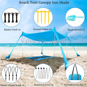 Tienda de playa <span class=keywords><strong>Camping</strong></span> Sun Shelter UPF50 + Toldo de playa de sombra al aire libre para viajes de campamento Pesca Patio trasero Diversión o Picnics - Product Image 2