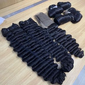 Extensions de cheveux humains ondulés de haute qualité, 100 % vierges non traités, couleur naturelle, pour femmes noires - Product Image 4