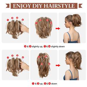 Pince à <span class=keywords><strong>cheveux</strong></span> pour queue de cheval courte, extensions de <span class=keywords><strong>cheveux</strong></span>, métal pliable, chignon désordonné, pièce de <span class=keywords><strong>cheveux</strong></span> pour femmes, <span class=keywords><strong>cheveux</strong></span> synthétiques raides, postiches - Product Image 4