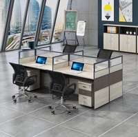 Meubles de bureau modernes Chine Bureau de travail pour 4 personnes Poste de travail Cloisons de bureau Table de travail