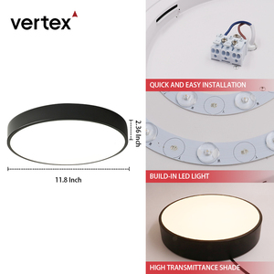 Đèn Trần Cảm Biến Lò Vi Sóng Đèn <span class=keywords><strong>Led</strong></span> Hành Lang Gắn Phẳng Đèn Trần <span class=keywords><strong>Led</strong></span> Màu Đen Với Cảm Biến Chuyển Động - Product Image 5